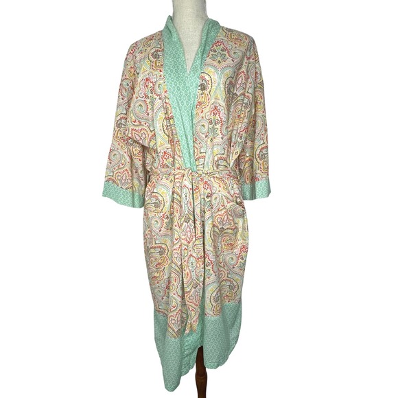 The Company Store Robe Paisley Cotton Womens XL/XXL - Picture 1 of 9